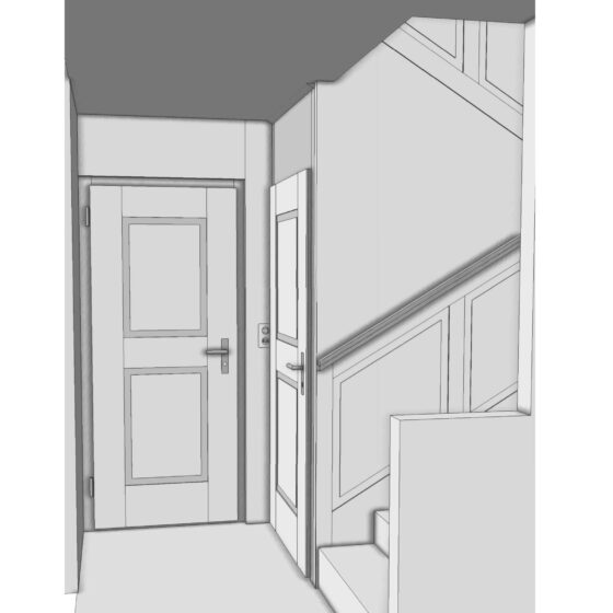 Planung Treppenhaus Sicht Türen